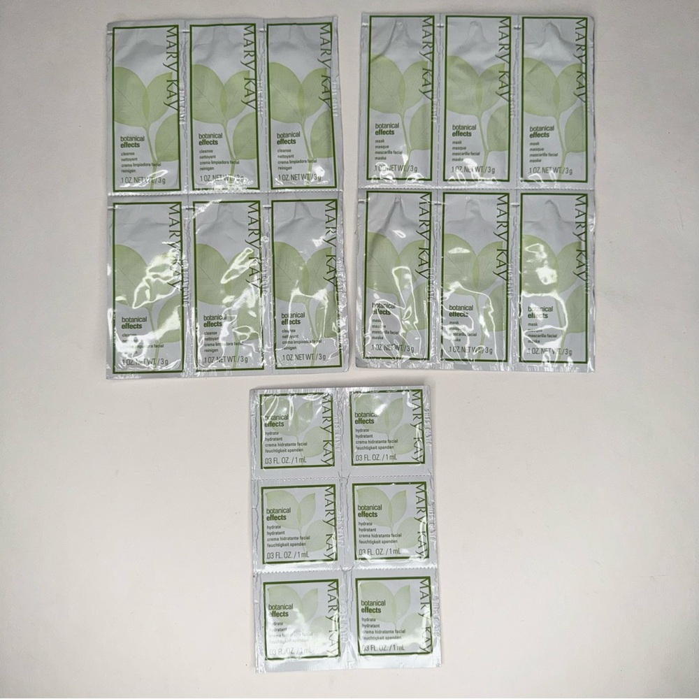 MARY KAY BOTANICAL EFFECTS CLEANSE, HYDRATE, & MASK SKINCARE SAMPLE PACKETS